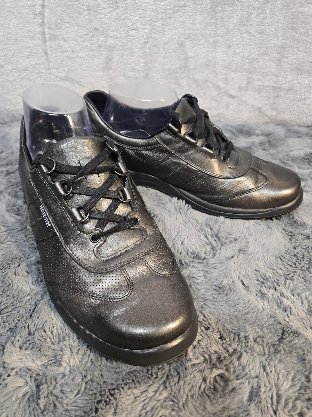 Mephisto Women's Laser/Platinum Black Lace-Up Athletic Sneakers Sz 10 Womens Air